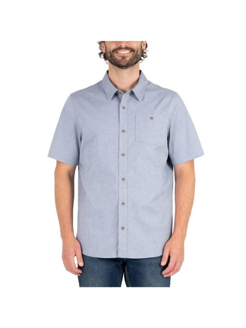 NWT Colorado Clothing Mens XL Short Sleeve Button-Up Shirt Light Blue